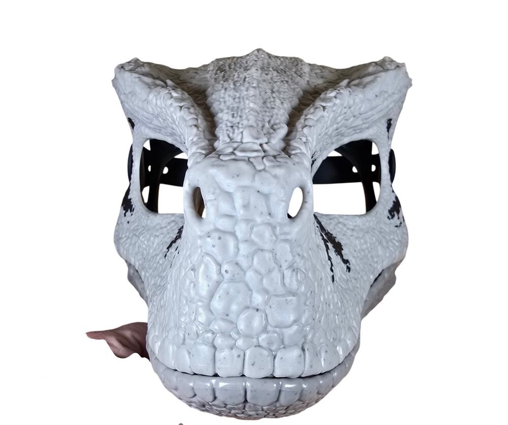 Atrociraptor Dinosaur Mask Jurassic World Chaos Theory W/ Roar Sound "Ghost"